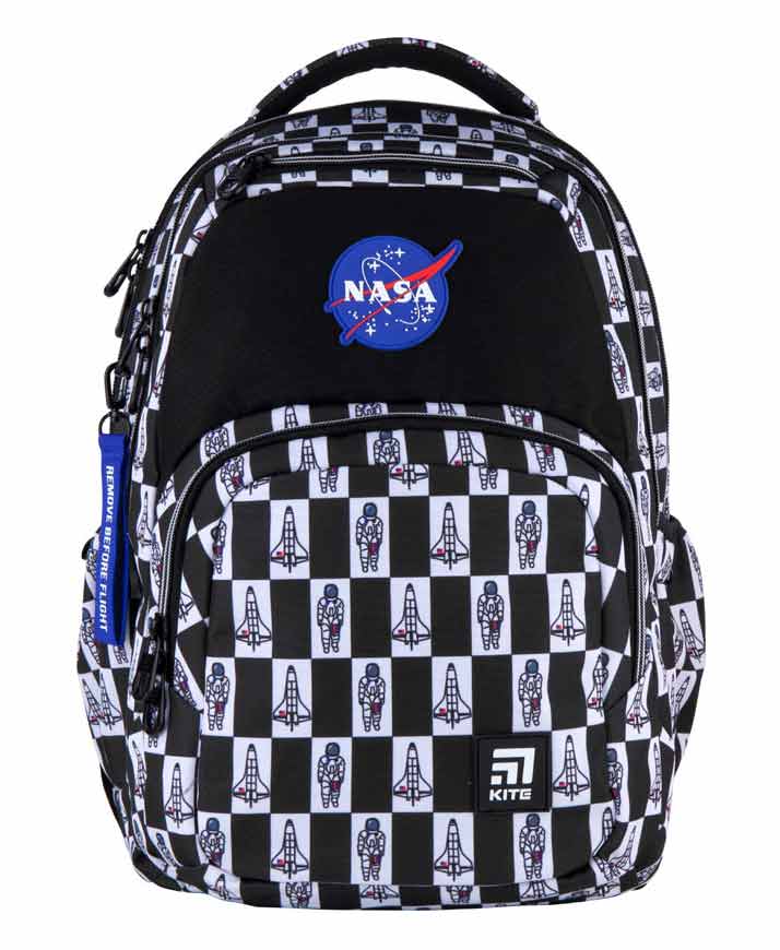 

Рюкзак Kite Кайт Education Teens NASA 44 × 31,5 × 14 см 28 л черно-белый (NS21-903L)