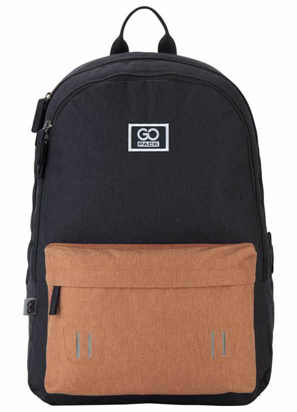 

Городской рюкзак GoPack Сity 43 × 30 × 14 см 19,5 л черный, горчичный (GO21-140L-2)