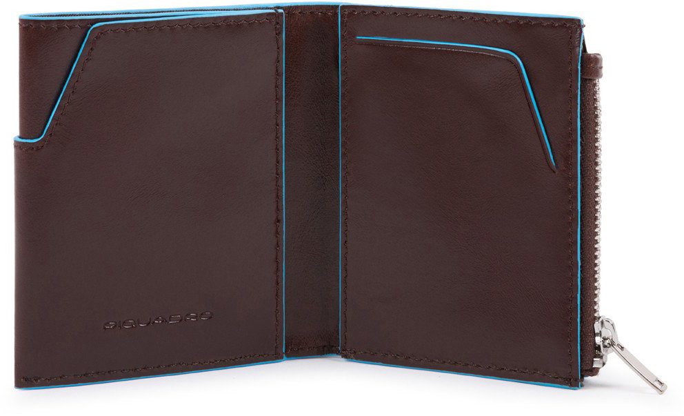 

Портмоне Piquadro BL SQUARE/Cognac с отдел. для монет на молнии с RFID защитой (8x9,5x1,5) PU5114B2R_MO