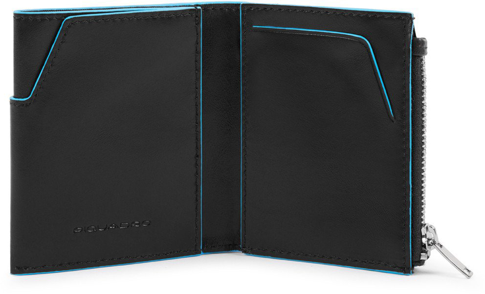 

Портмоне Piquadro BL SQUARE/Black с отдел. для монет на молнии с RFID защитой (8x9,5x1,5) PU5114B2R_N