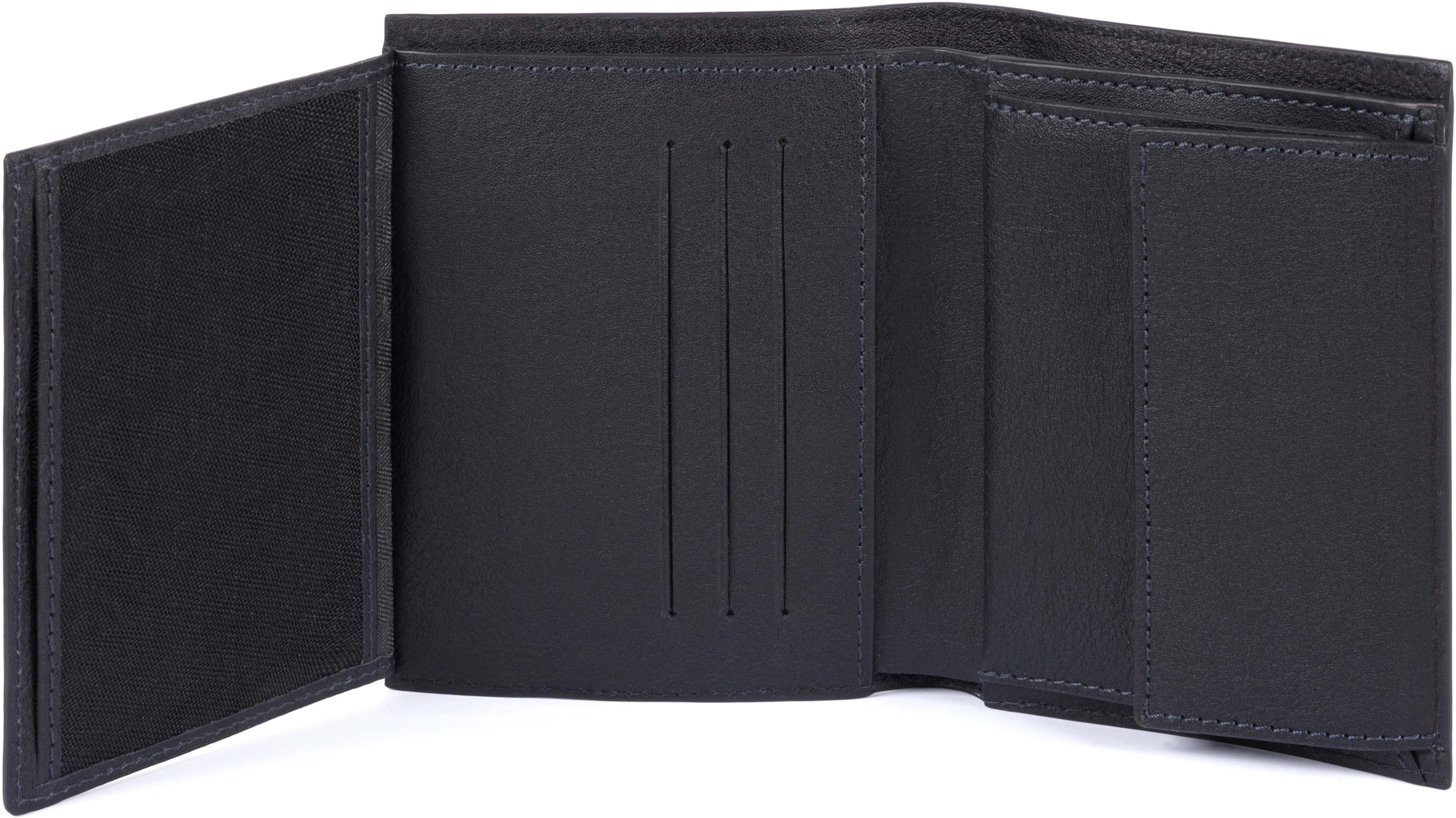 

Портмоне Piquadro BK SQUARE/Blue верт. с отдел. ID с RFID защитой PU4824B3R_BLU