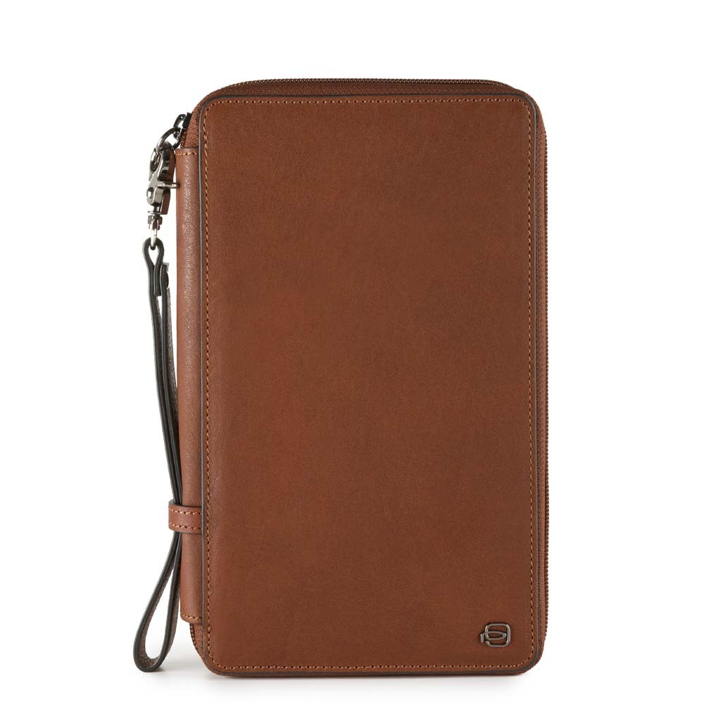 

Сумочка Piquadro BK SQUARE/Tobacco Тревеллер на молнии с отдел. для кред.карт + клатч (14x22,5x3) PP3246B3_CU