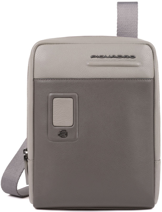 

Сумочка Piquadro AKRON/Grey верт. с отдел. для iPad mini на ремне CA3084AO_GR
