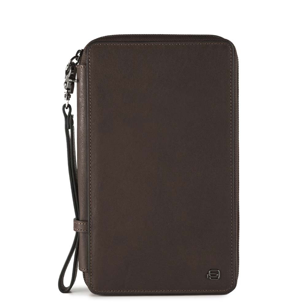 

Сумочка Piquadro BK SQUARE/D.Brown Тревеллер на молнии с отдел. для кред.карт + клатч (14x22,5x3) PP3246B3_TM