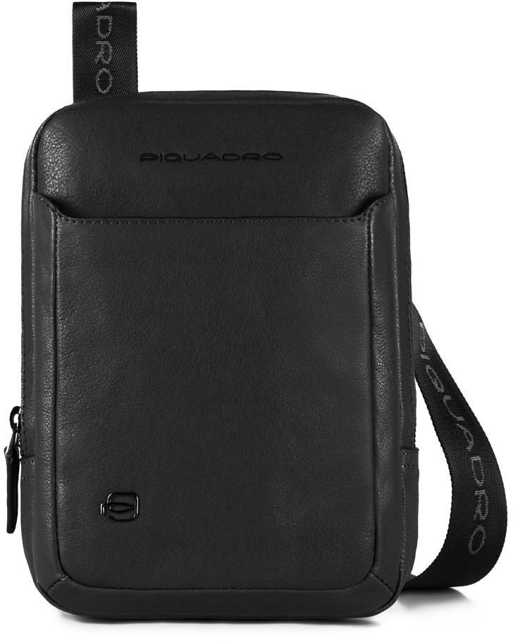 

Сумочка Piquadro BK SQUARE/Black верт. с отдел. для iPad mini на ремне (17x23x5,5) CA3084B3_N