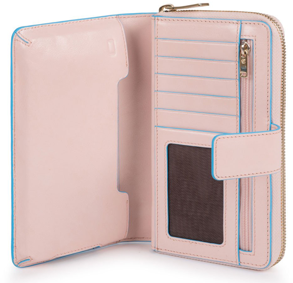 

Портмоне Piquadro BL SQUARE/L.Pink верт. карман для монет на молнии с RFID защитой (10x17,5x3) PD1354B2R_RO3