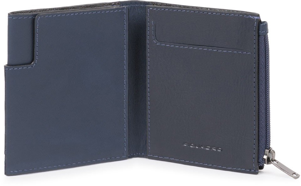 

Портмоне Piquadro FALSTAFF/Blue с отдел. для монет на молнии с RFID защитой (8x9,5x1,5) PU5114S111R_BLU
