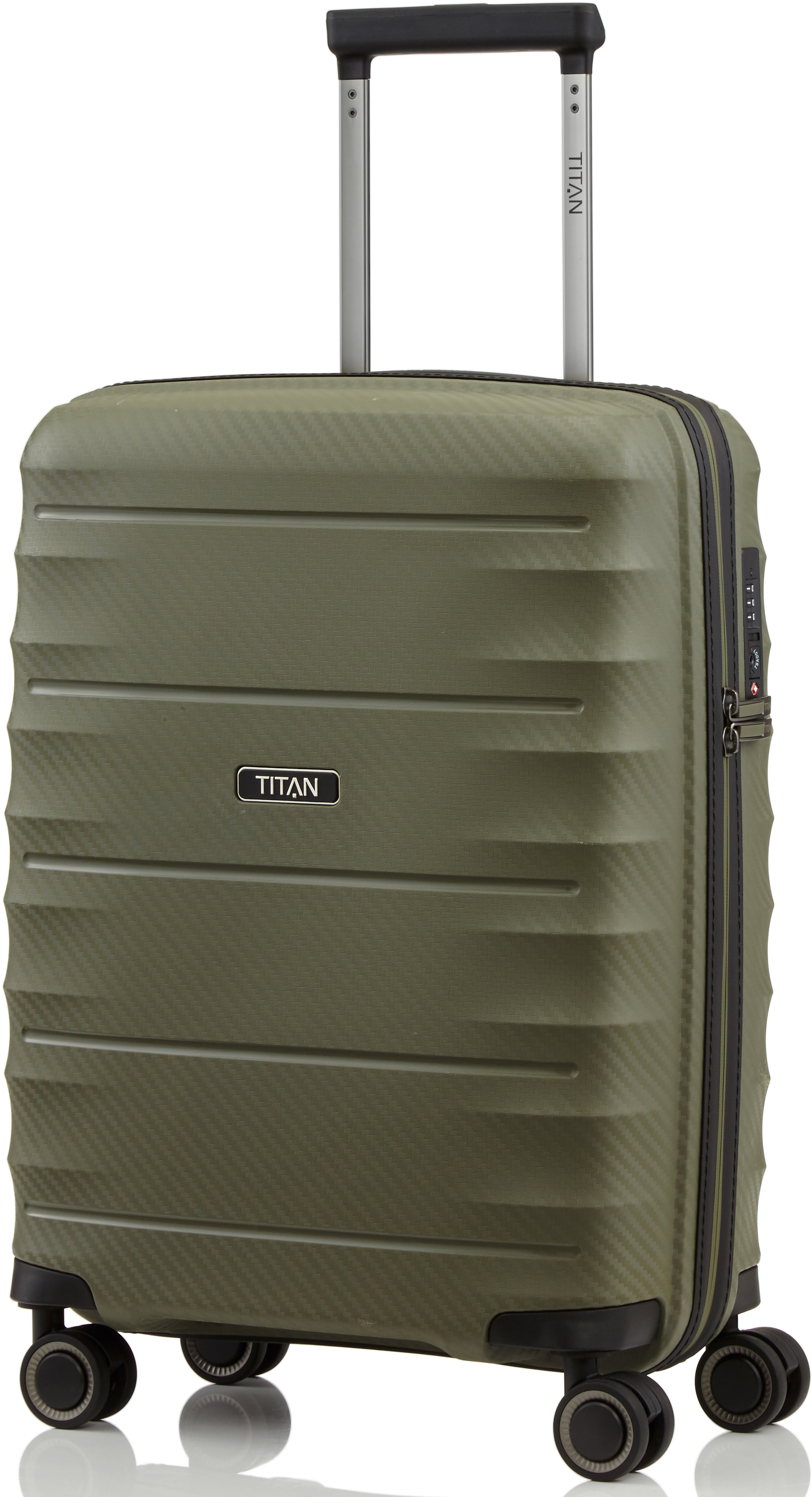 

Чемодан Titan HIGHLIGHT/Khaki на 4 колесах S (35л,2,2кг) (40x55x20см) Ti842406-85