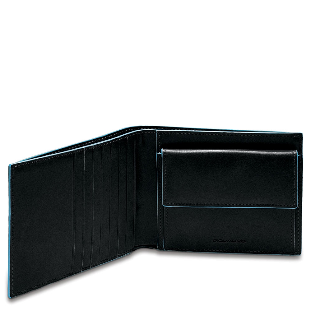 

Портмоне Piquadro BL SQUARE/Black с отдел. для монет с RFID защитой (12,5x9,5x2) PU1239B2R_N