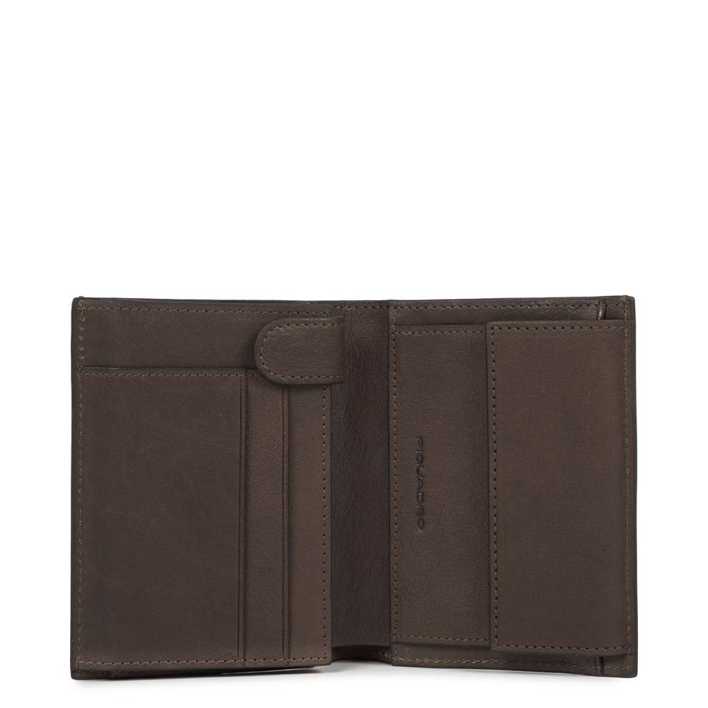 

Портмоне Piquadro BK SQUARE/D.Brown верт. с отдел. для монет с RFID защитой (9,5x12x2,5) PU1740B3R_TM