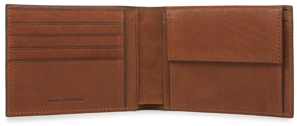 

Портмоне Piquadro BK SQUARE/Tobacco с отдел. для монет с RFID защитой (12,5x9x2) PU257B3R_CU