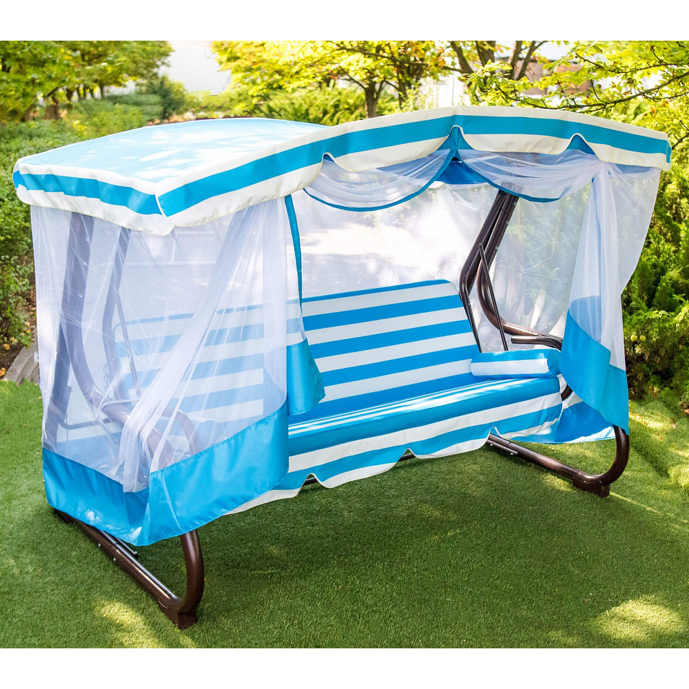 

Садовые качели раскладные с москитной сеткой Бриз 170 см без мягкого подголовника Украинские конструкции