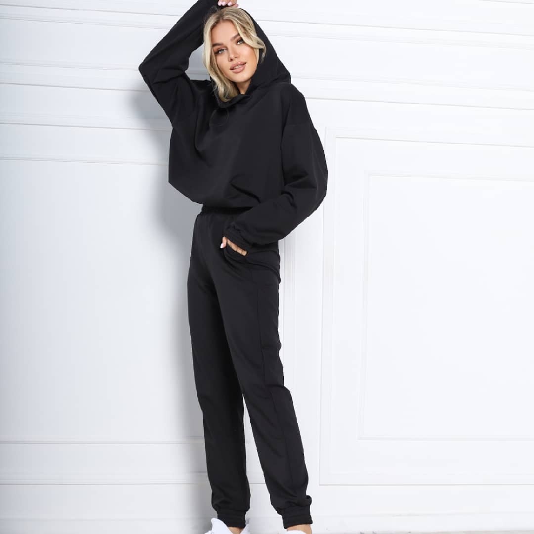 

Женский Трикотажный Спортивный Костюм Чёрный one size 112233/2