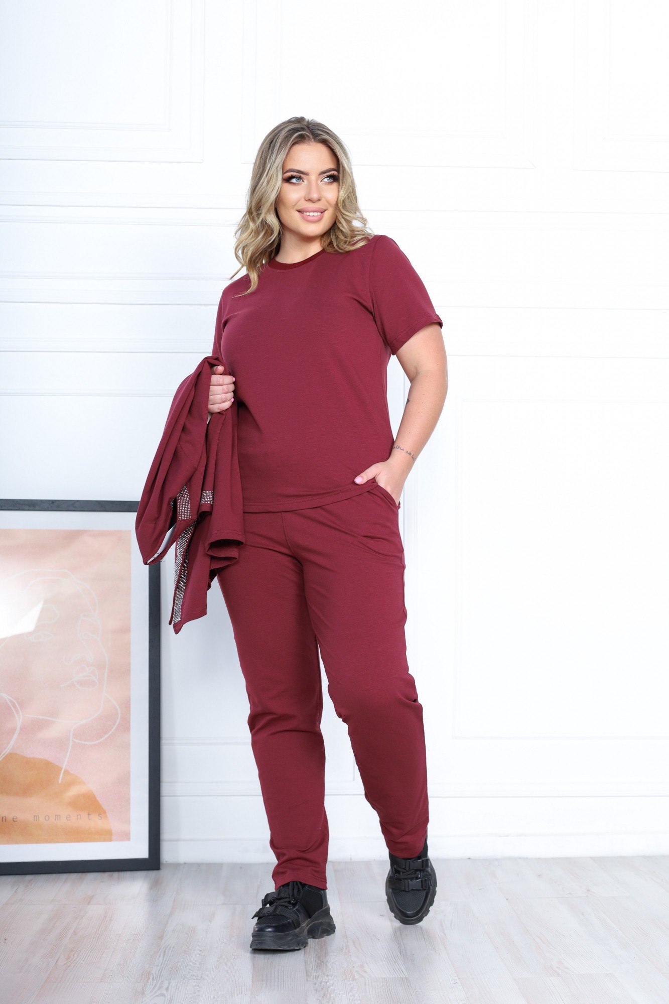 

Женский Трикотажный Батальный Костюм Бордо 6XL RMG TEXTIL 121316/4