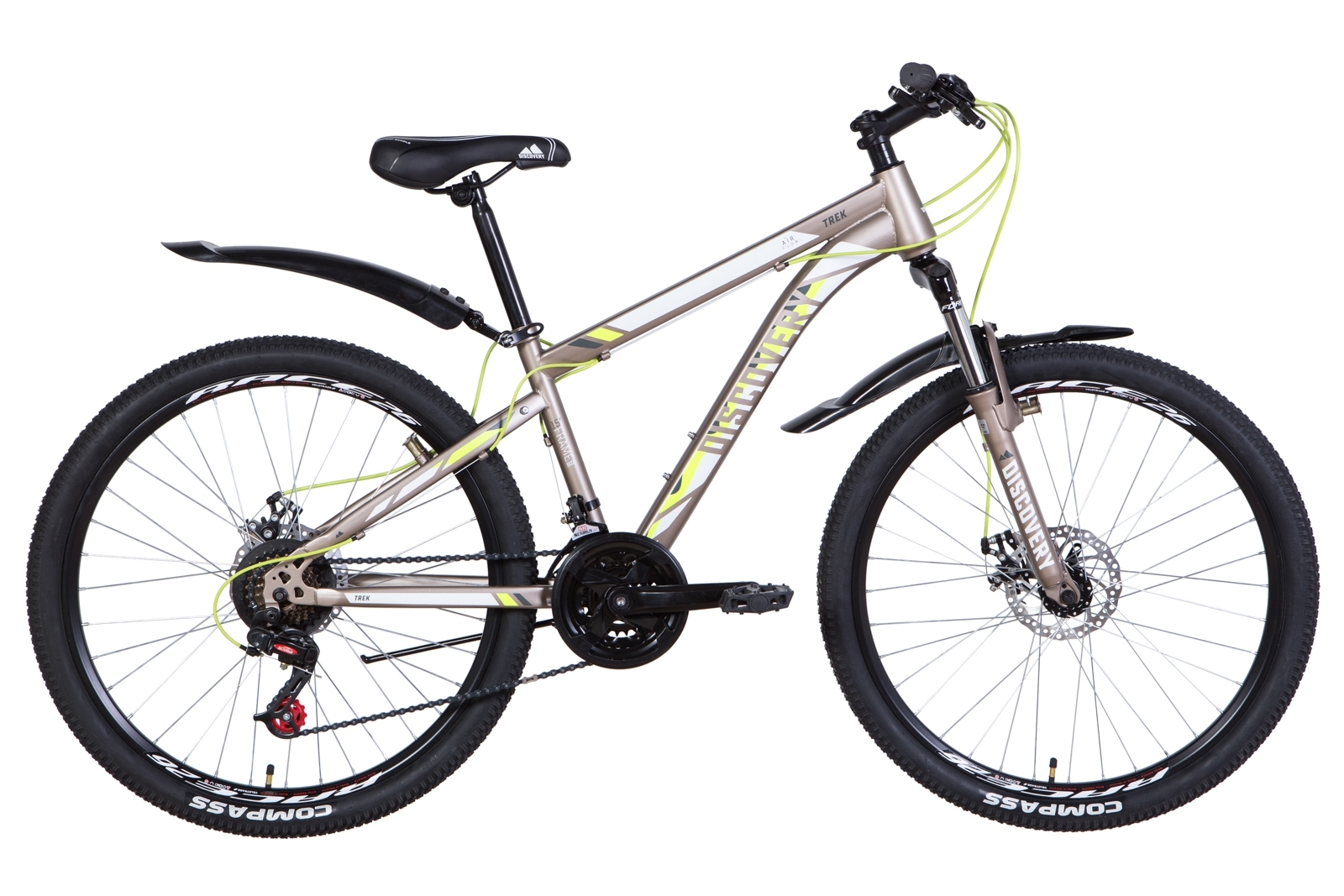 

Велосипед 26" Discovery TREK DD 13" серый с желтым (м) 2021