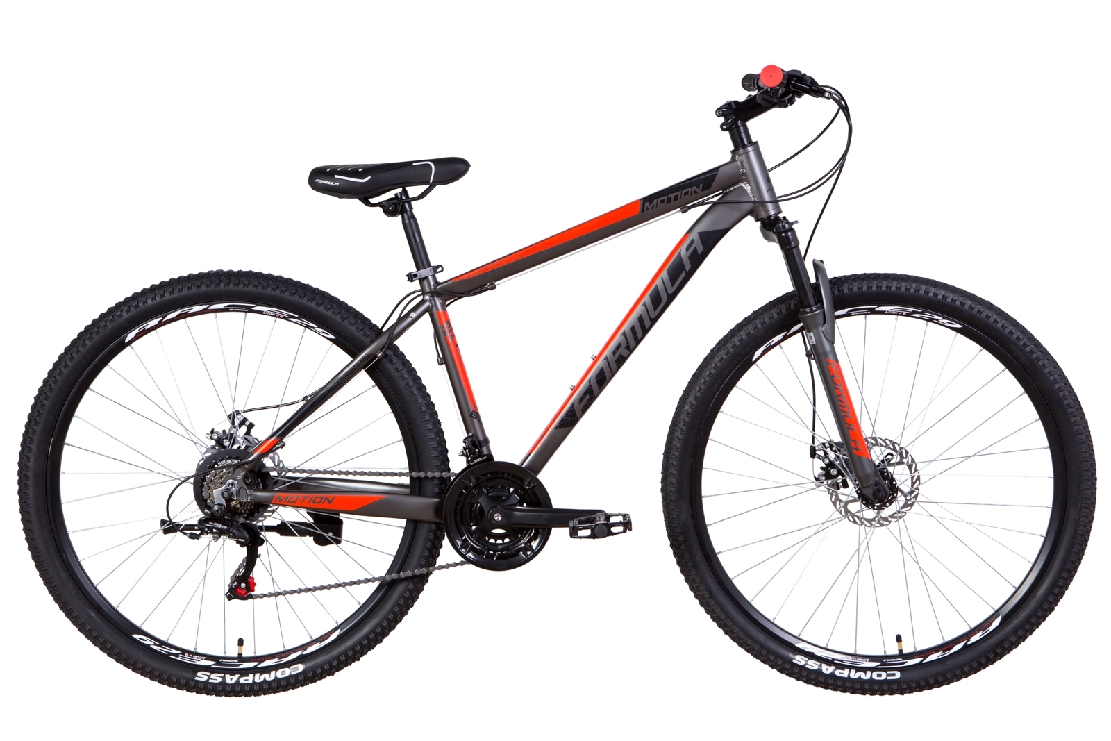 

Велосипед 29" Formula MOTION DD 21" серо-черный с красным (м) 2021