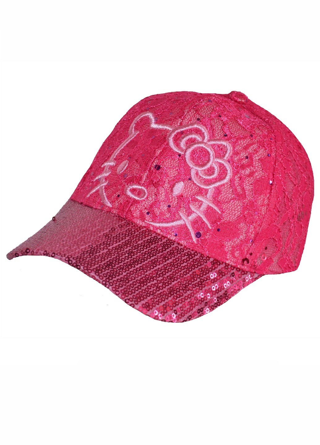

Кепка детская девочке с принтом hello kitty 54 см малиновая (YK-193-02)