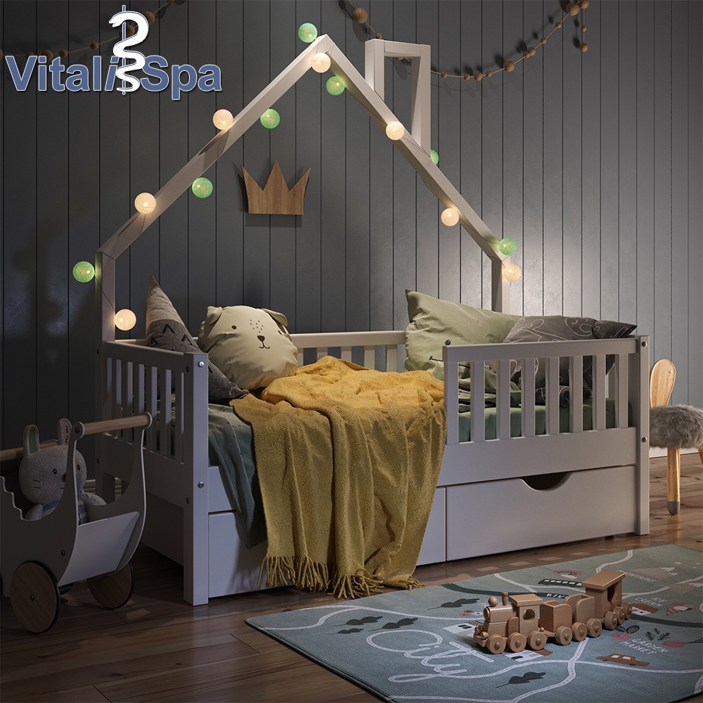 

Кровать дымоход с ящиками VitaliSpa, 70x140, белая