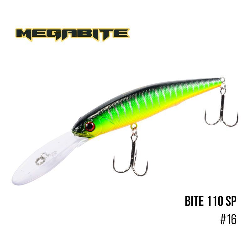 

Воблер Megabite Bite 110 SP ( 110мм, 23,6гр, 6m) (16)