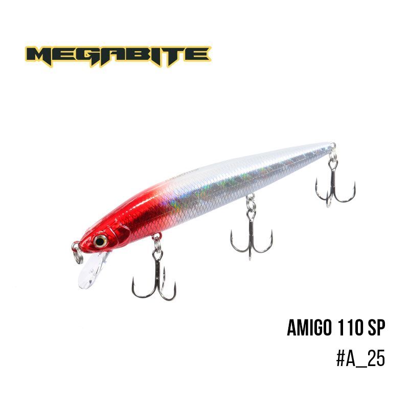 

Воблер Megabite Amigo 110 SP (110 мм, 14,3 гр, 1,0 m) (A_25)