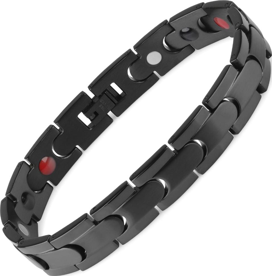 

Магнитный браслет мужской из стали Everiot SB-MJ-102QD черного цвета