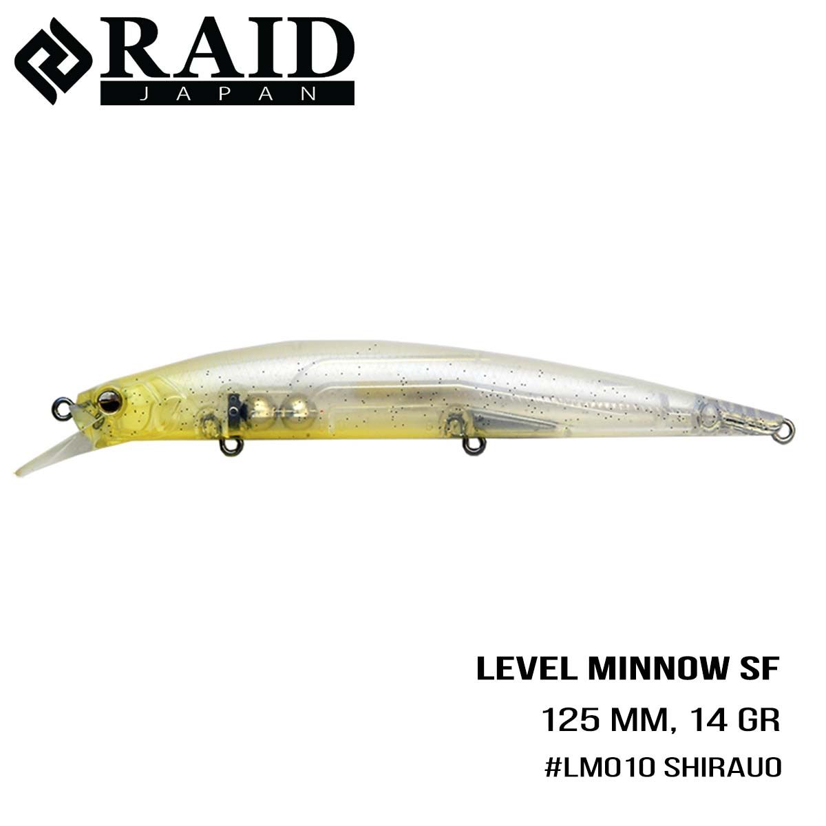 

Воблер Raid Level Minnow (125mm, 14g) (010 Sirauo)