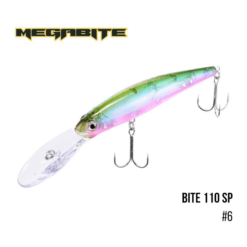 

Воблер Megabite Bite 110 SP ( 110мм, 23,6гр, 6m) (6)