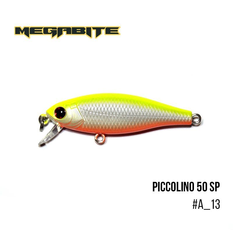 

Воблер Megabite Piccolino 50 SP (50 мм, 4,2 гр, 0,5 m) (A_13)