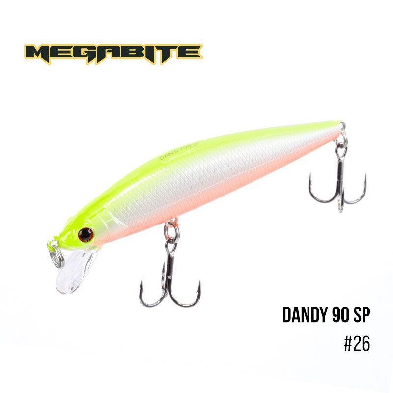 

Воблер Megabite Dandy 90 SP (90 мм, 11,4 гр, 1,0 m) (26)