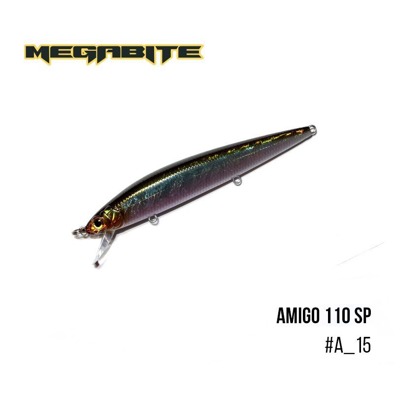

Воблер Megabite Amigo 110 SP (110 мм, 14,3 гр, 1,0 m) (A_15)