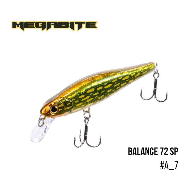 

Воблер Megabite Balance 72 SP (72 мм, 6,9гр, 1m) (A_7)
