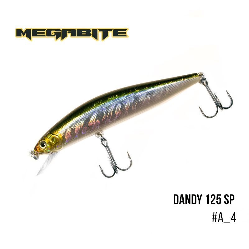 

Воблер Megabite Dandy 125 SP (125 мм, 28,2 гр, 1,2 m) (A_4)