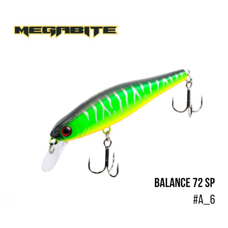 

Воблер Megabite Balance 72 SP (72 мм, 6,9гр, 1m) (A_6)