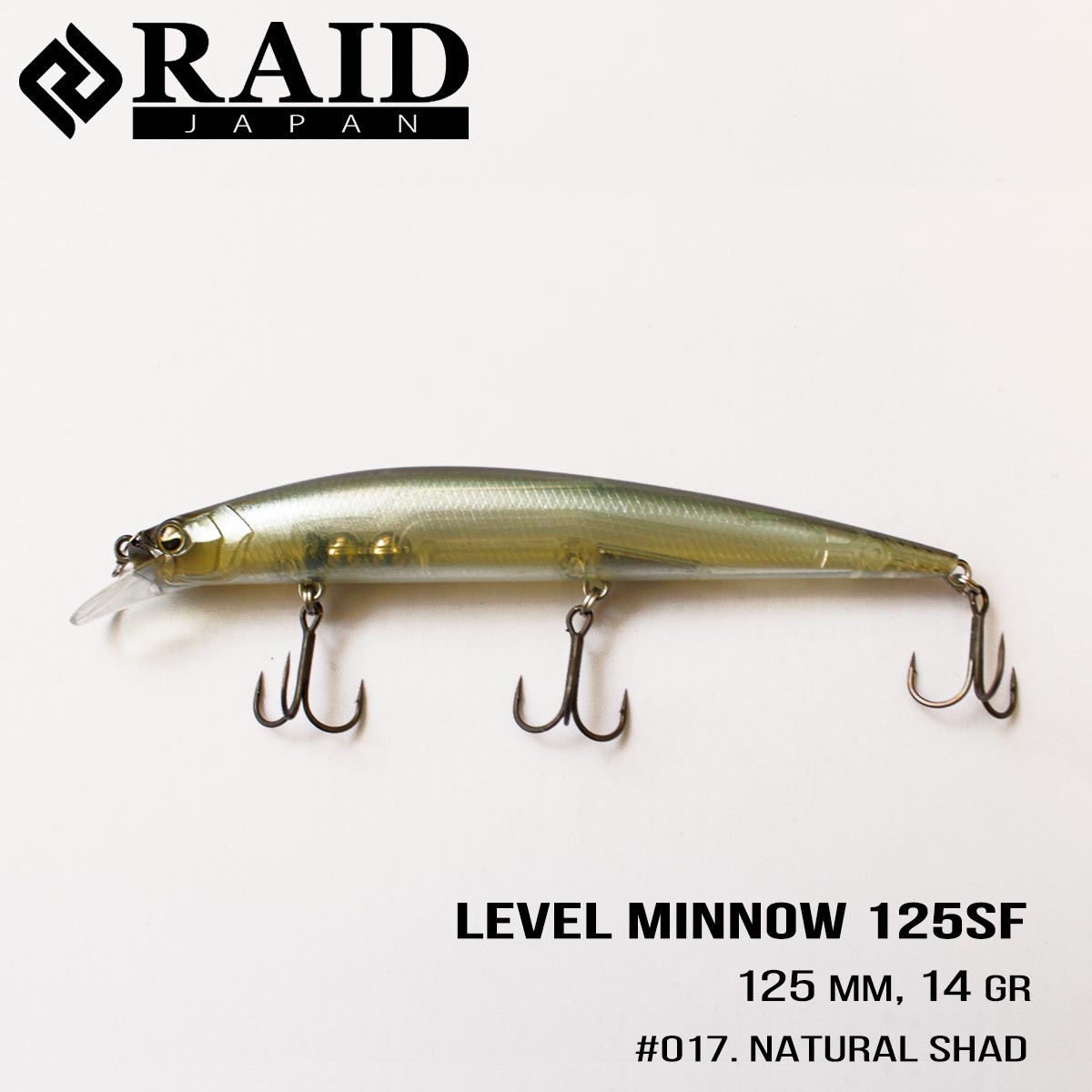 

Воблер Raid Level Minnow (125mm, 14g) (017 Natural Shad)