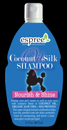 

Шампунь с кокосовым маслом и протеинами шелка Espree Coconut Oil + Silk Shampoo 3.79 л (0748406018235)