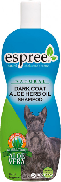 

Шампунь Espree Dark Coat Aloe Herb Oil Shampoo с маслом алоэ вера «Тёмный окрас» 591 мл (e00409)