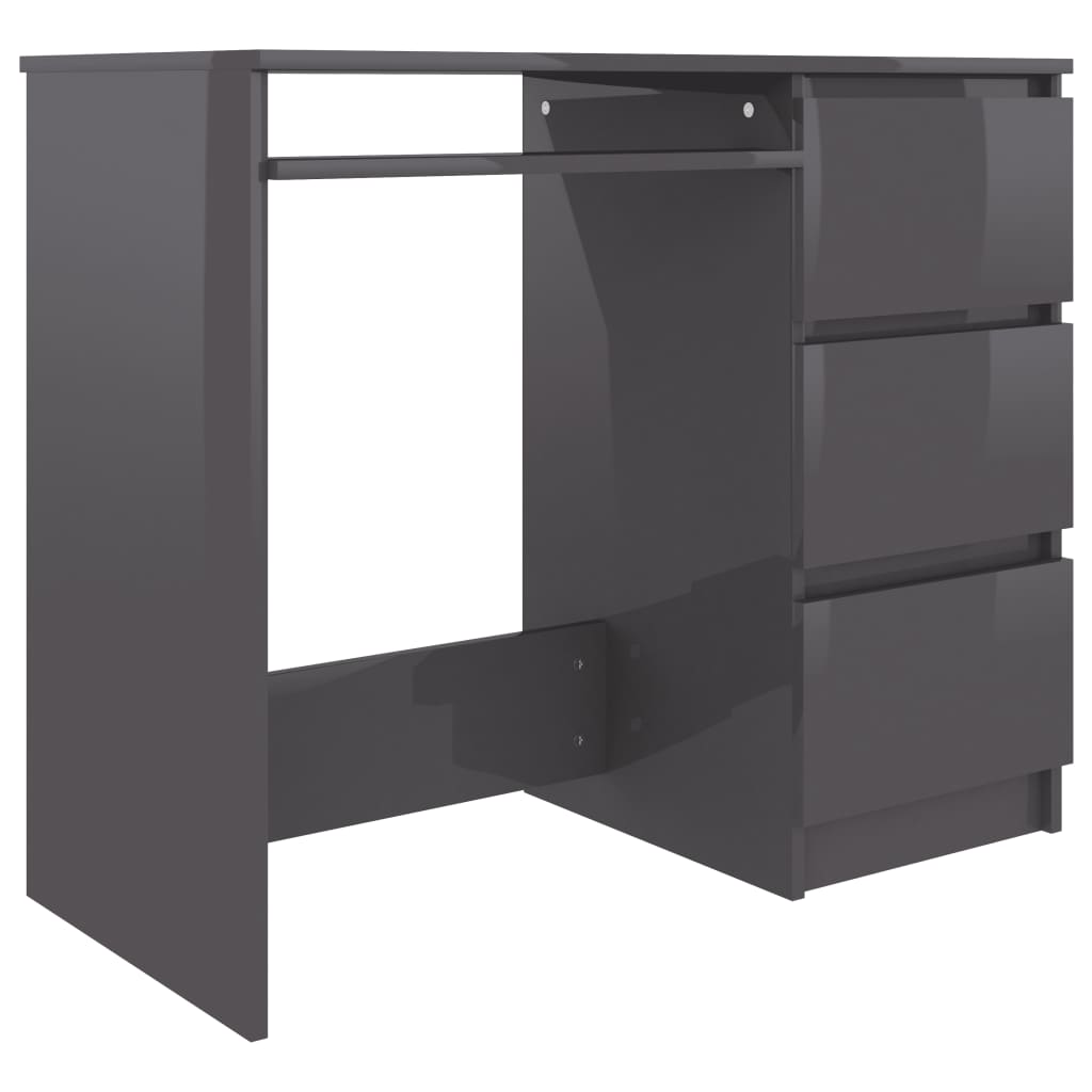 

Письмовий стіл Shumee глянцевий сірий 90x45x76 см ДСП 801381
