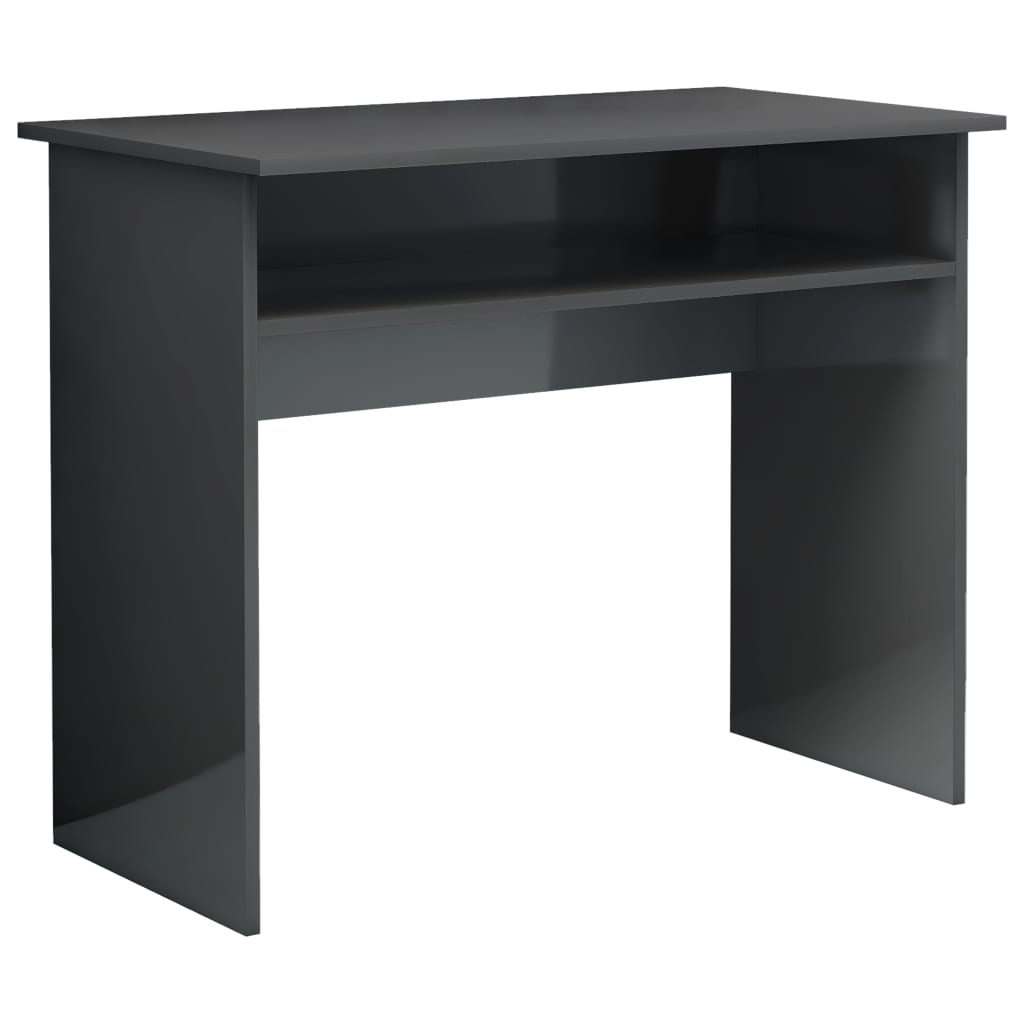 

Письмовий стіл Shumee глянцевий сірий 90x50x74 см ДСП 801178