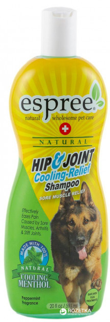 

Шампунь Espree Hip & Joint Cooling Relief Shampoo обезболивающий охлаждающий для мышц и связок для собак 591 мл (e01558)