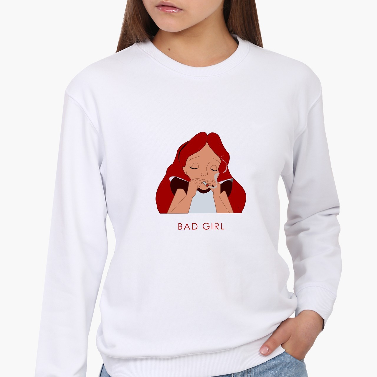 

Свитшот женский Дисней Алиса плохая девочка (Disney Alice bad girl) (8771-1441) Белый XXL