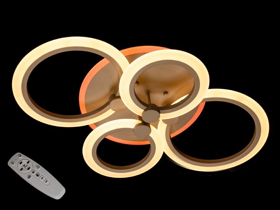 

Потолочная LED люстра AlexMosh с диммером и LED подсветкой 3-х цветов 80W цвет серый (22299)