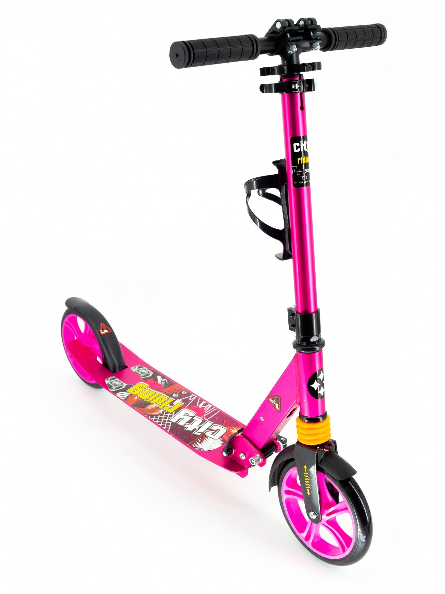 

Самокат Scooter 681 Kids City с клипсой и подстаканником Розовый
