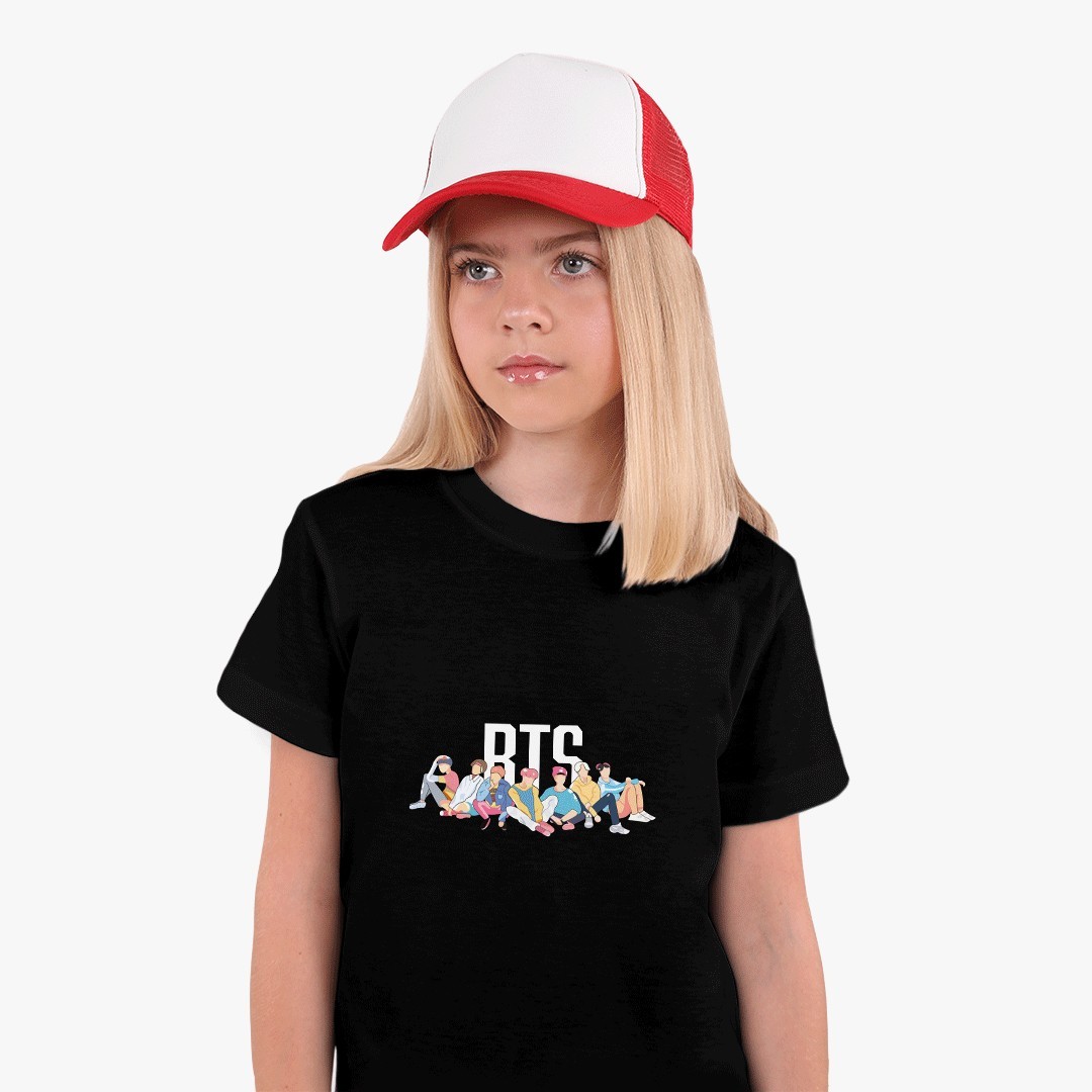

Детская футболка БТС (BTS) (25186-1061) 122-128 см Хлопок Черный