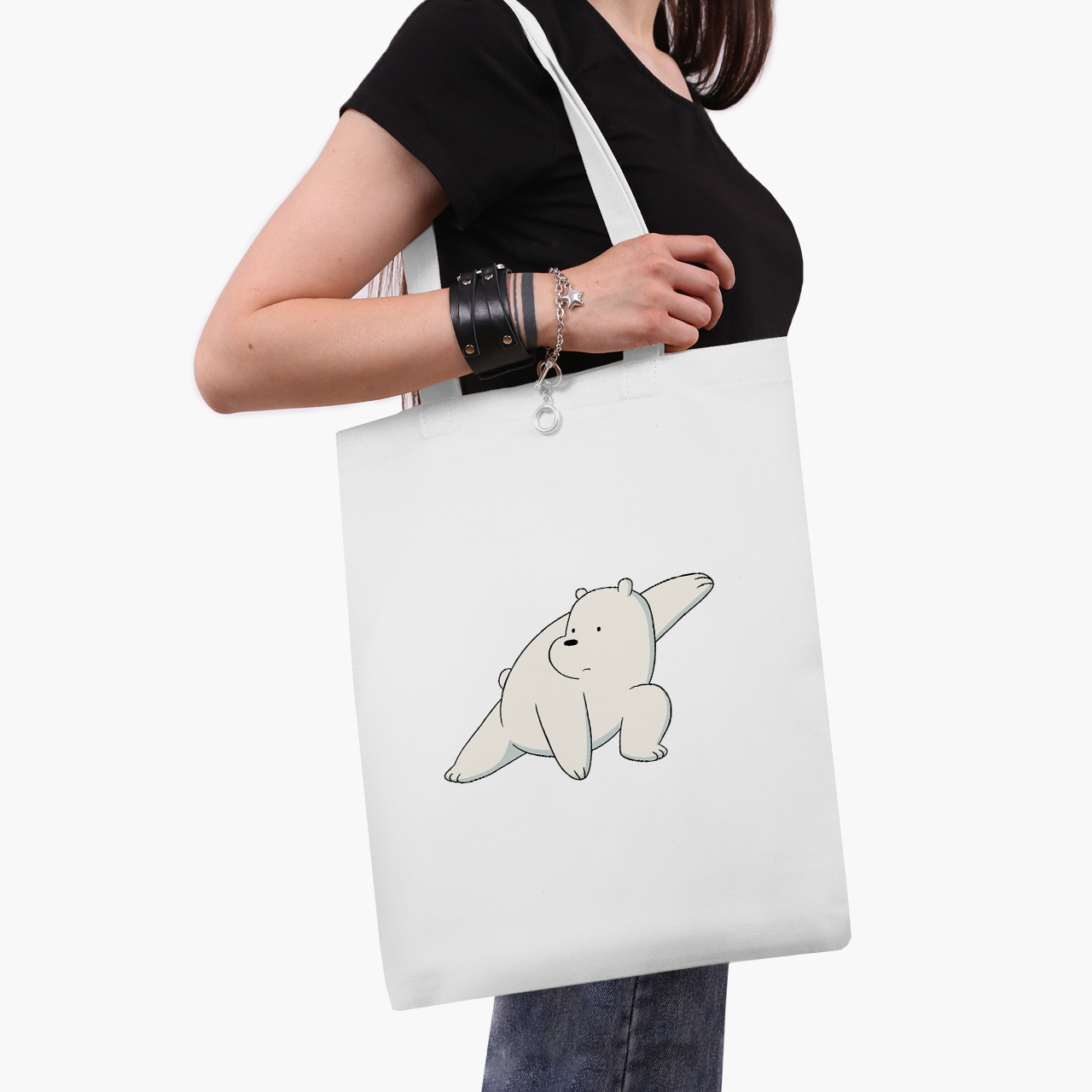 

Эко сумка шоппер We Bare bears Ice Bear (9227-1775) 41x35 см Белый