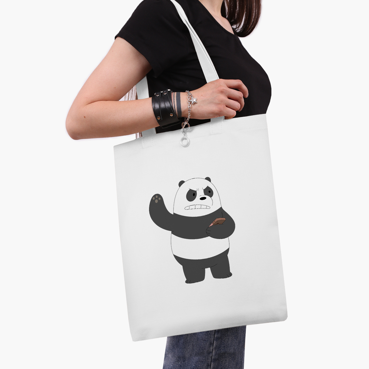 

Эко сумка шоппер We Bare bears Panda (9227-1776) 41x35 см Белый