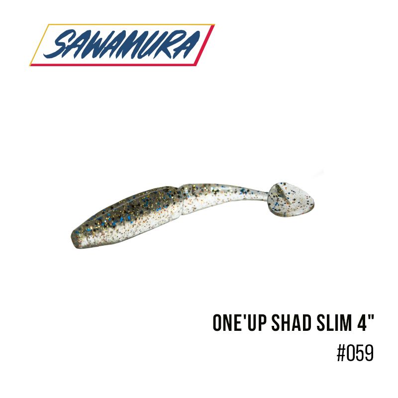 

Виброхвост Sawamura One'Up Shad Slim 4'' (6 шт.) (059)