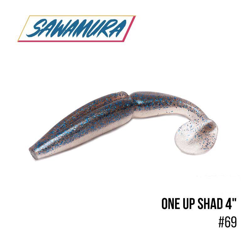 

Виброхвост Sawamura One'Up Shad 4'' (6 шт.) (069)