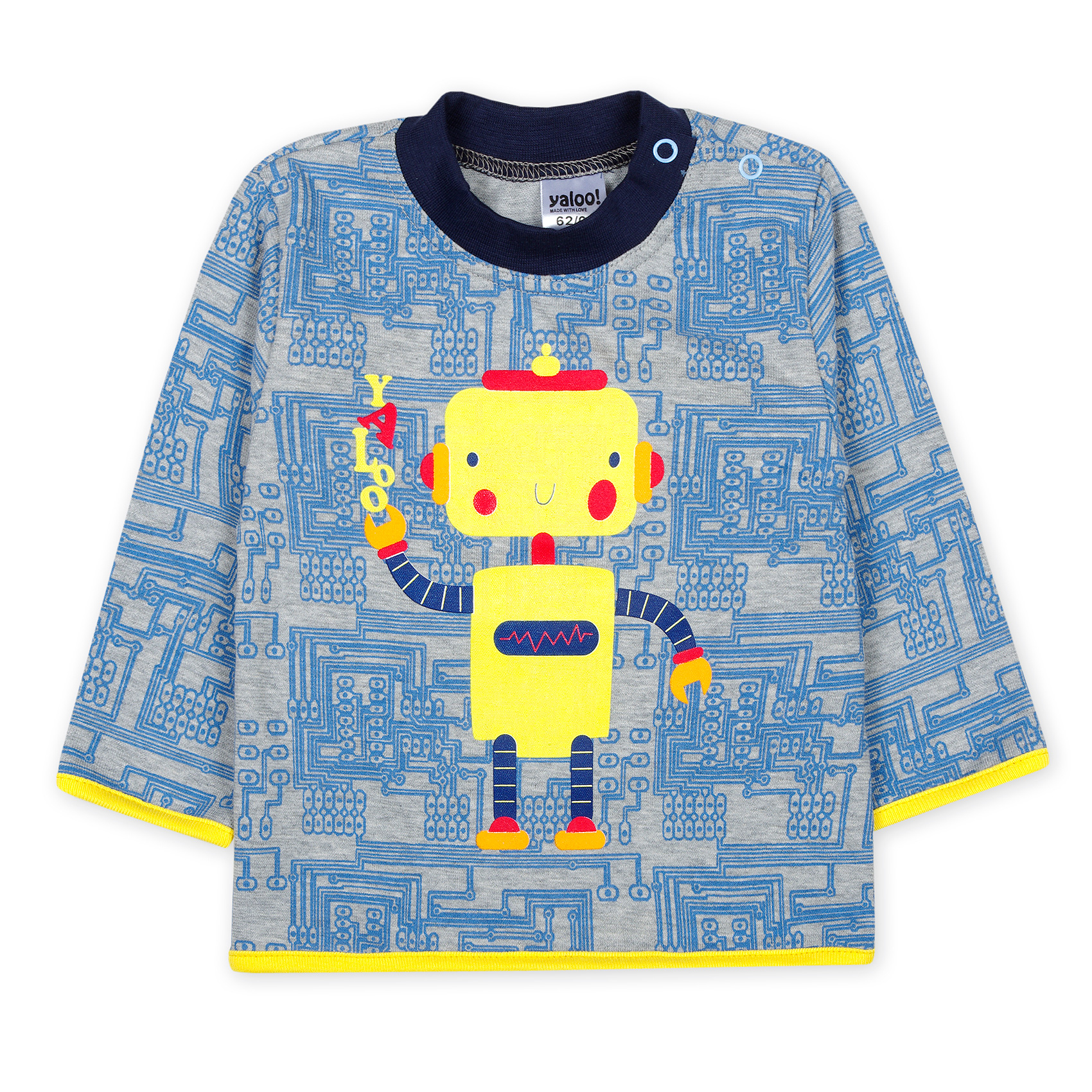 

Реглан с начесом YALOO!! Robot 6 -9 мес 68 - 74 см синий 0079