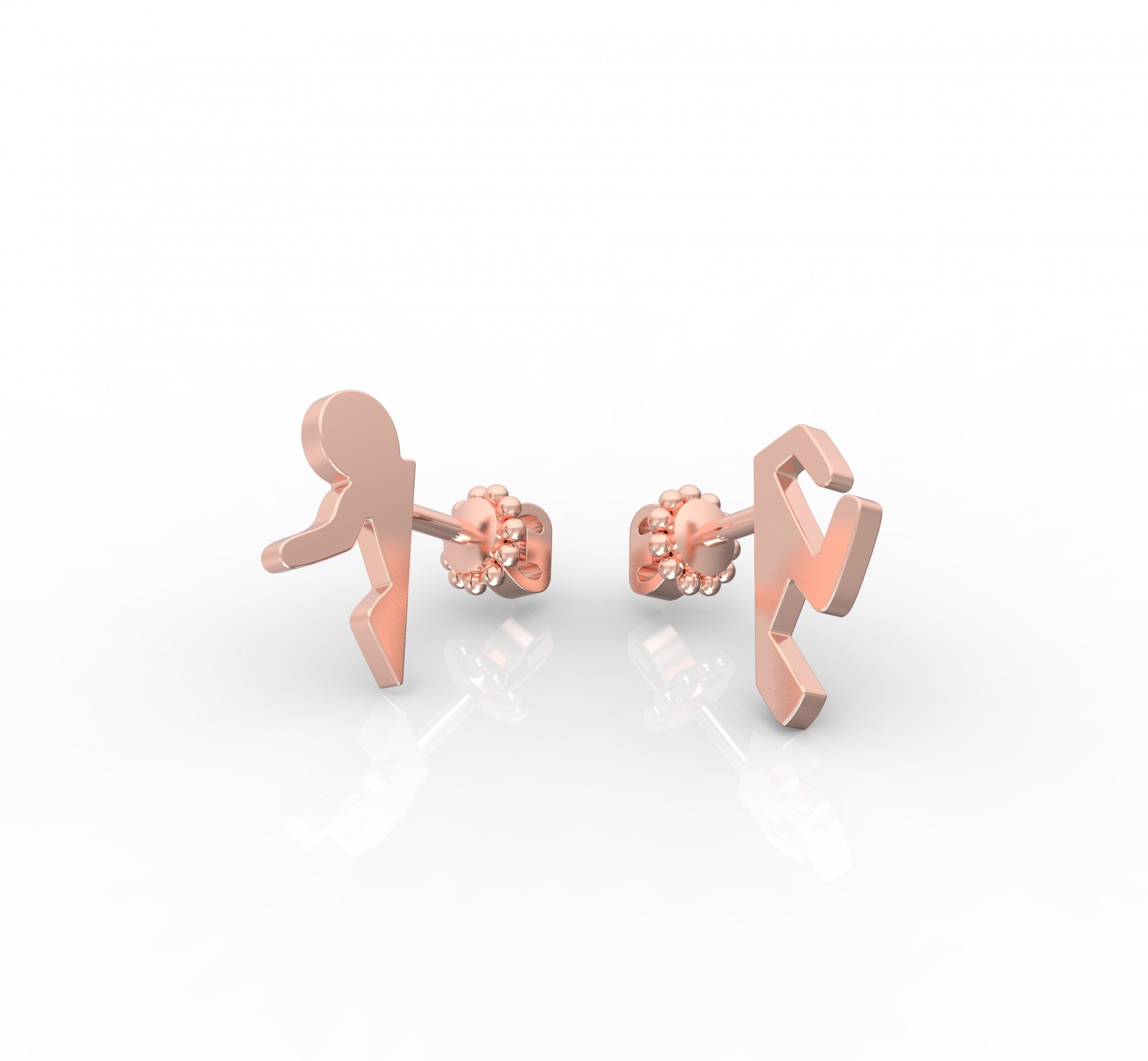 

Позолоченные серебряные серьги гвоздики-пусеты "человечки" ILSAV С0138к ( Позолота серьги-гвоздики на закрутках)