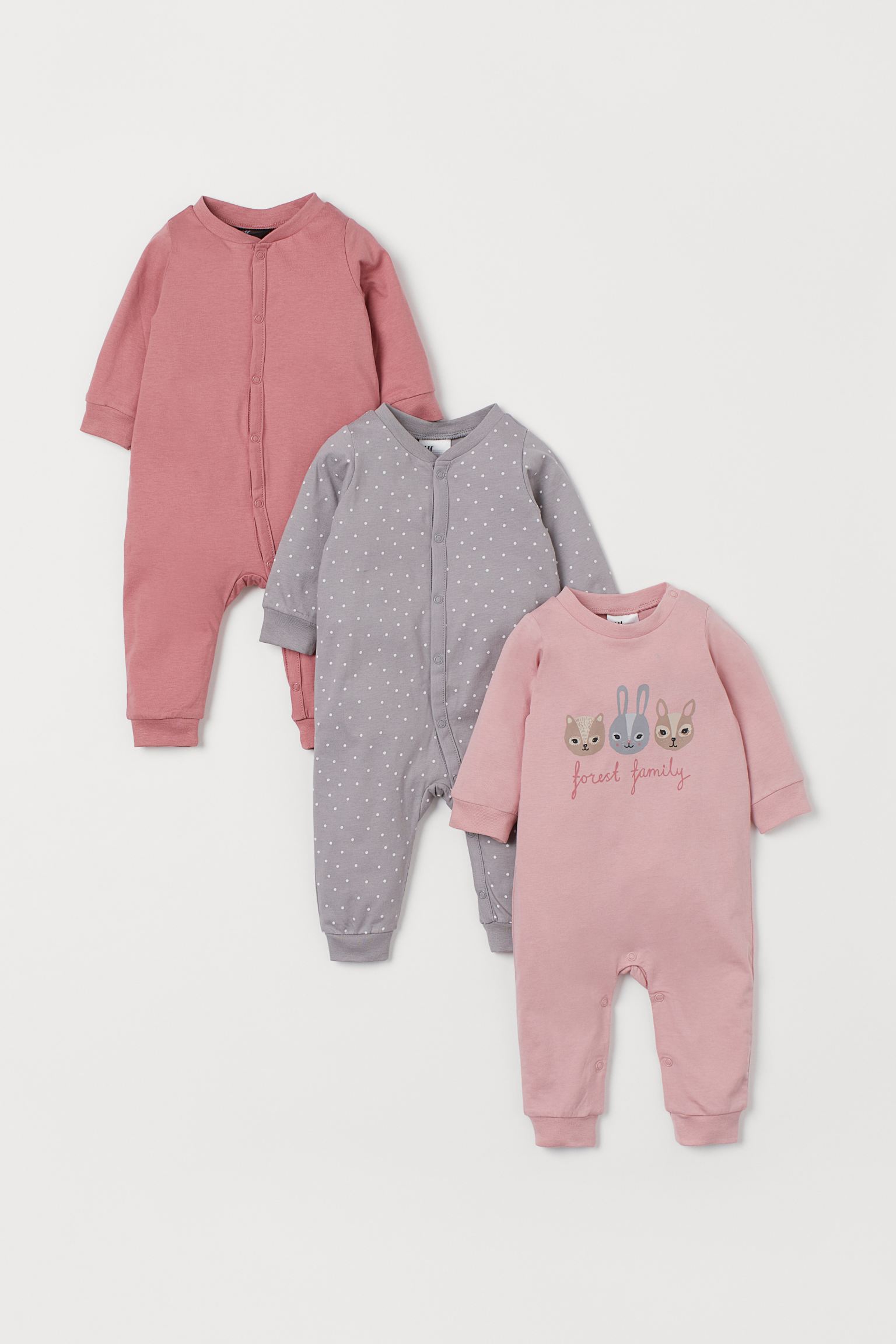 

Пижама (3шт) H&M 80см розовый, серый 9057691022